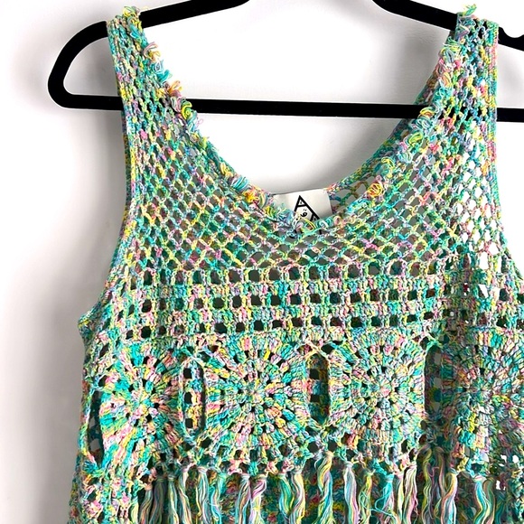NWOT UNIF Boho Tie Dye Knit Crochet Tank Top S - Picture 2 of 5